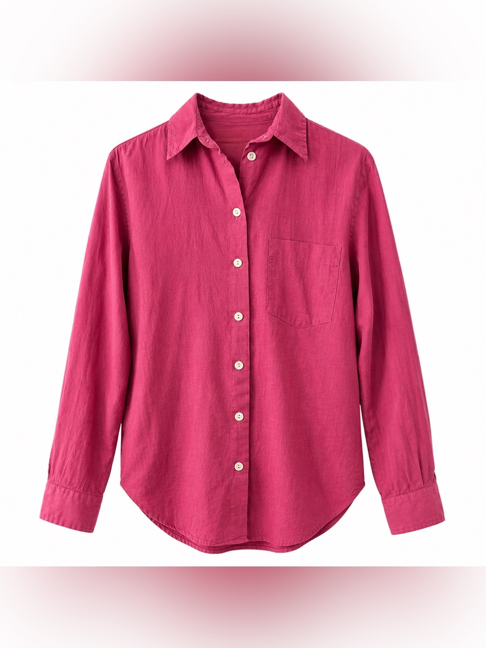 Talbots Women's Size 4 Pink Button Up 100% Cotton Shirt Bright Pink